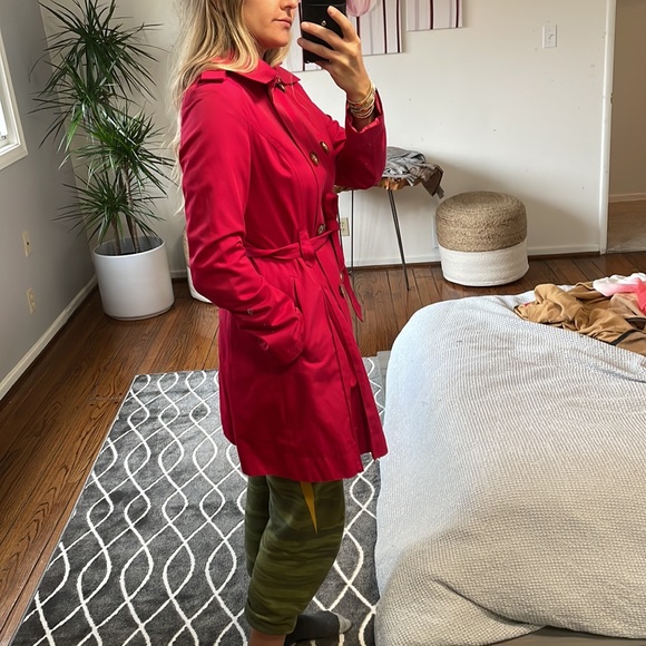 Michael Kors Fuchsia Trench Coat XS - Picture 2 of 8